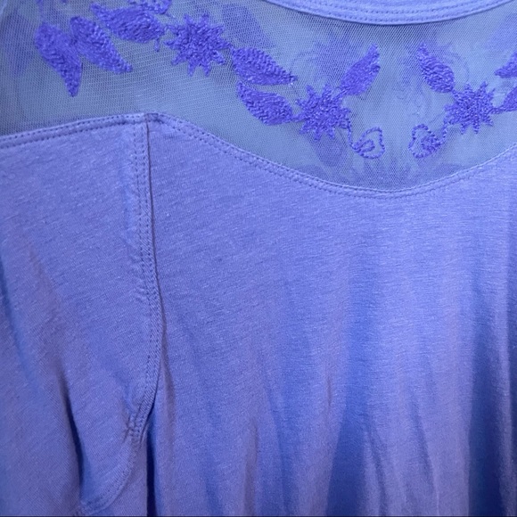 Free People New Romantics Purple Lace & Sheer Neckline- Size XS - Picture 6 of 7